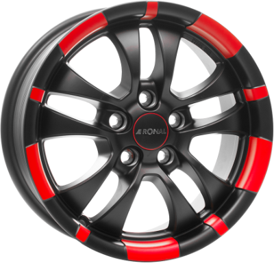 Ronal R59 Jetblack - Red 7,00x16 4x100,00 ET38,00