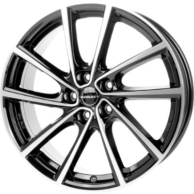 Borbet V black polished 7,00x19 5x108,00 ET38,00