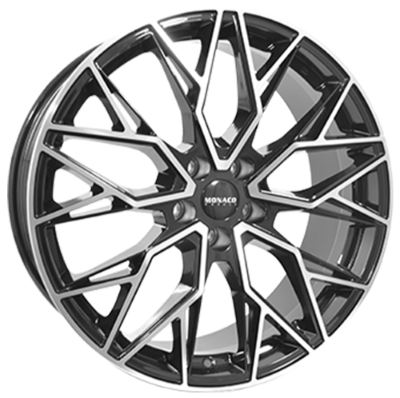 MONACO WHEELS Grand Prix 15 Black Polished 8,00x18 5x112,00 ET35,00